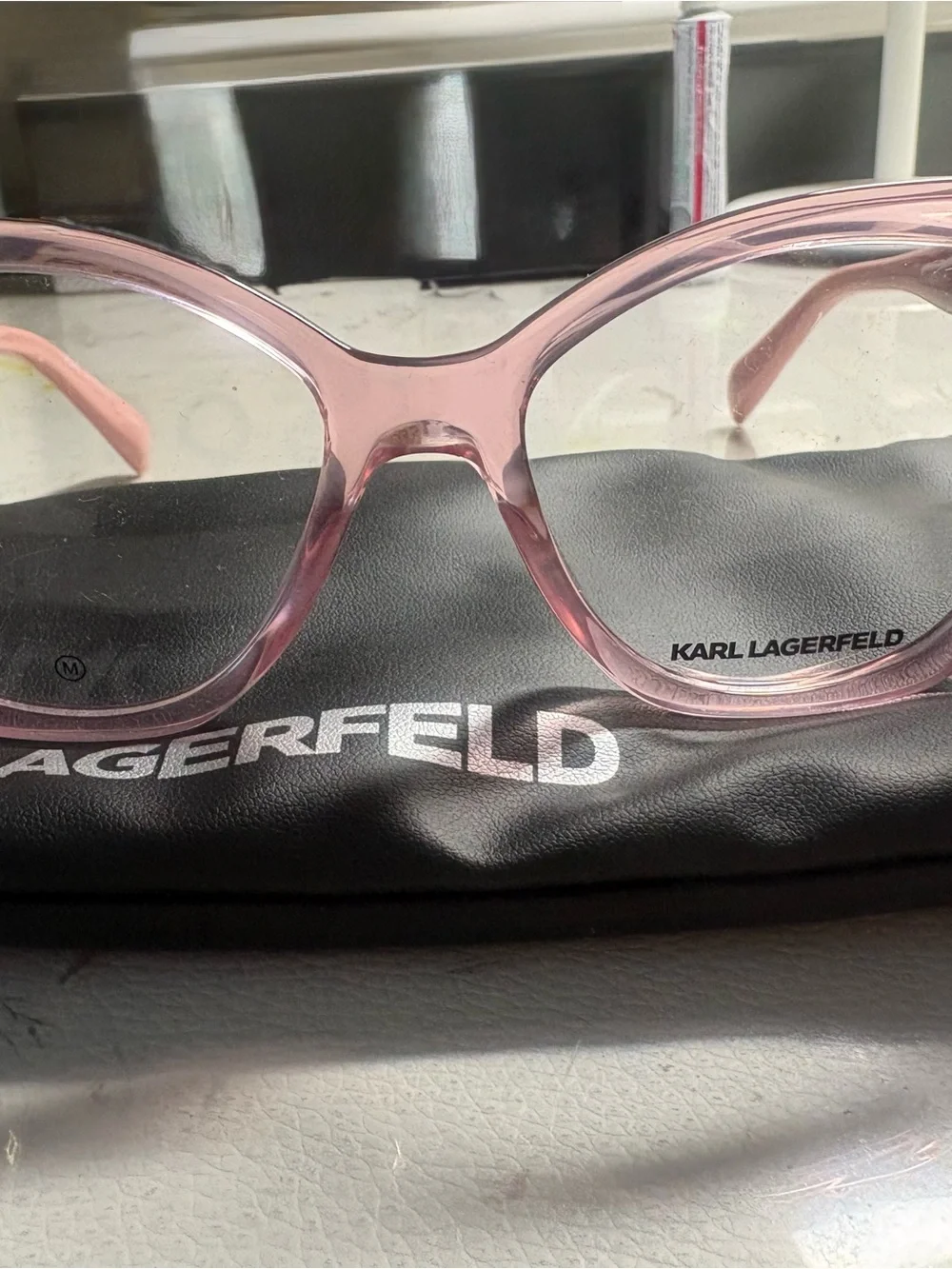 Karl Lagerfeld Transparent Pink Women's Eyeglasses